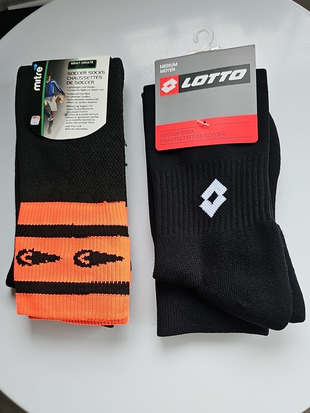 OTTO Boys Black Soccer Socks with Orange Accent